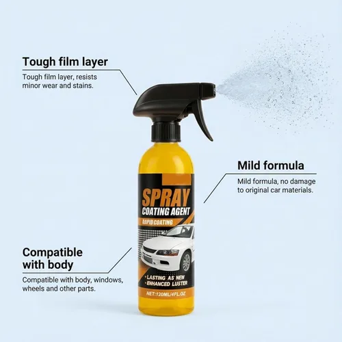 Miniatura 6 de Aerosol de revestimiento de cerámica nano hidrofóbico de reparación rápida, kit de aerosol de revestimiento de cera de coche de 4.1 fl oz, nano