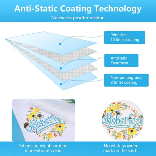 Miniatura 3 de Jecqbor Película de Transferencia DTF de 13 x 19 pulgadas, 120 hojas A3+ Plus de papel PET transparente mate de doble cara, papel DTF para hack