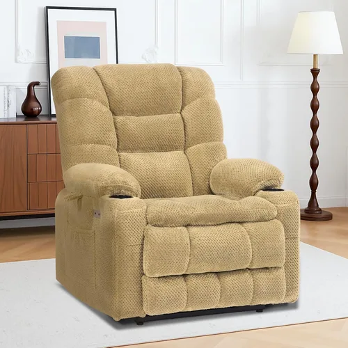 Miniatura 2 de EONIX Silla reclinable ancha para ancianos, silla elevadora de gran tamaño resistente de 400 libras con calor y masaje, reclinable elevador