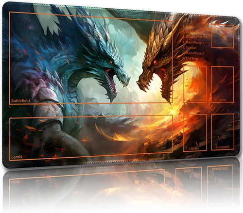 Miniatura 12 de Tapete de juego para MTG, con bolsas de almacenamiento gratis, tapete de juego de 24 x 14 pulgadas, TCG y alfombrillas de juego de mesa