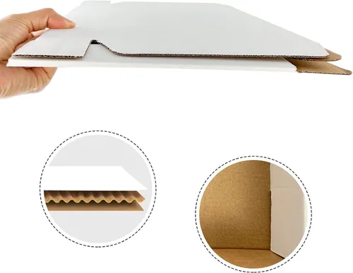Miniatura 3 de RLAVBL Juego de 20 cajas de envío de 12 x 9 x 3 pulgadas, cajas de cartón corrugado blanco, cajas de correo para embalaje de pequeñas empresas
