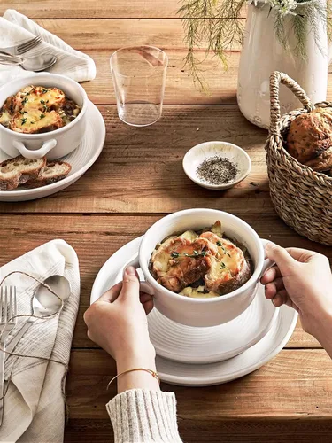 Miniatura 6 de LE TAUCI Cuencos para sopa con asas - 22 oz de cuencos de cebolla francesa de cerámica sin plomo, aptos para horno y microondas, diseño resistente