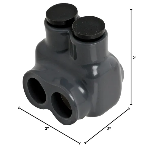 Miniatura 5 de Polaris - Conector aislado gris para conductor de cobre flexible de filamento fino, rango de cables 1-10 AWG y 2-10 AWG, 2 puertos, hexagonal