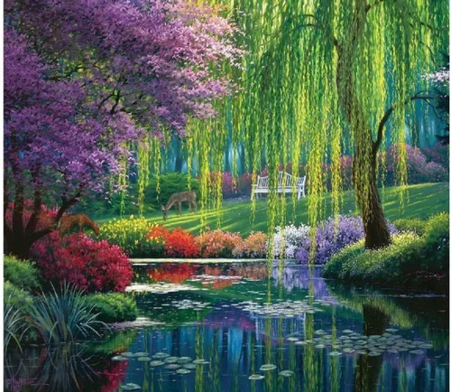 Miniatura 3 de SUNSOUT INC - Willow Pond - Rompecabezas de 300 piezas por artista: Charles White, tamaño acabado 21 x 24 pulgadas, MPN# 48516