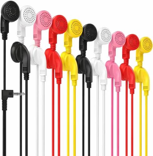Miniatura 6 de Maeline Auriculares a granel con enchufe de auriculares de 0.138 in - Paquete de 200 unidades al por mayor - Negro