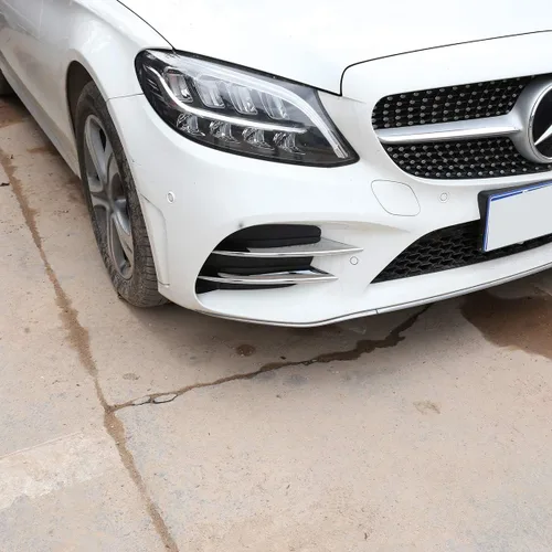 Miniatura 5 de YIWANG Tiras de luces antiniebla delanteras de coche ABS cromadas, 4 unidades, para Mercedes Benz Clase C W205 S205 C180 C260 C300 2019 2020