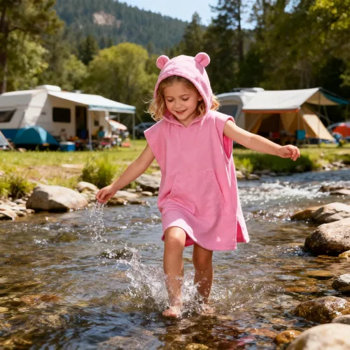 Miniatura 2 de MissShorthair Toalla Poncho para niños, toalla de playa con capucha para niña y niño, poncho de surf, bata de baño, toalla de baño de microfibra