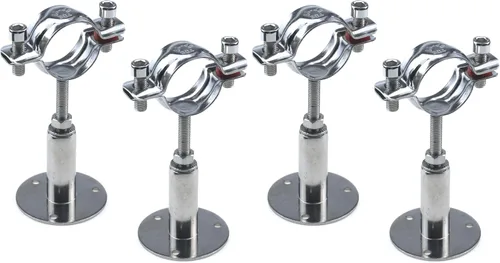 Miniatura 6 de Quluxe 2 soportes de tubo de montaje en pared de acero inoxidable para montaje en techo, soporte de tubo ajustable para tubo de 1-1/2 pulgadas