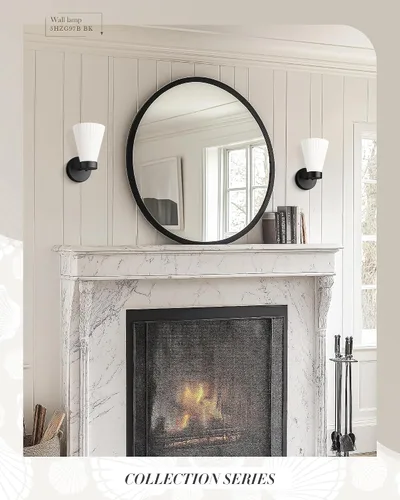 Miniatura 7 de HWH - Lámpara de pared para interiores, moderno aplique de pared con pantalla de vidrio a rayas blancas esmeriladas, aplique de pared individual