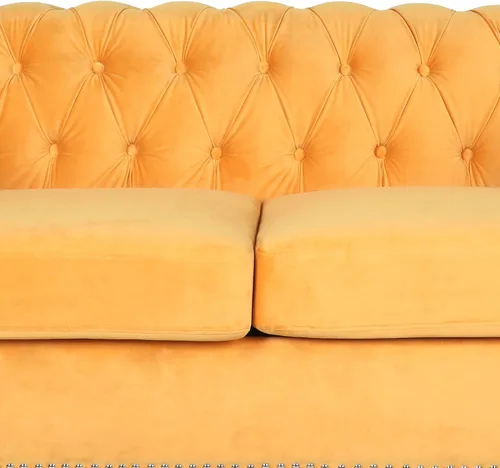 Miniatura 5 de RARZOE Chesterfield - Juego de sofá biplaza, beige, espuma, 1+2 plazas, 67 pulgadas de ancho x 32 pulgadas de profundidad x 27 pulgadas de alto