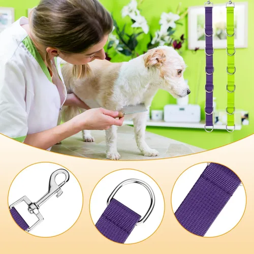 Miniatura 4 de PEUTIER 2 extensores de aseo para perros, de nailon de liberación rápida, correas ajustables para la mesa de aseo de perros, correas de mesa