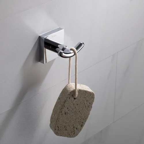 Miniatura 7 de Kraus Ventus KEA-17702CH - Bata de baño y toalla, doble gancho, acabado cromado, KEA-17702CH