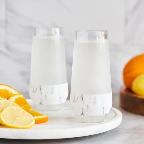 Miniatura 10 de HOST Copas de vino con enfriamiento de champán sin tallo, 9 oz, juego de 2, tazas de enfriamiento para el congelador, copas aisladas tipo flauta