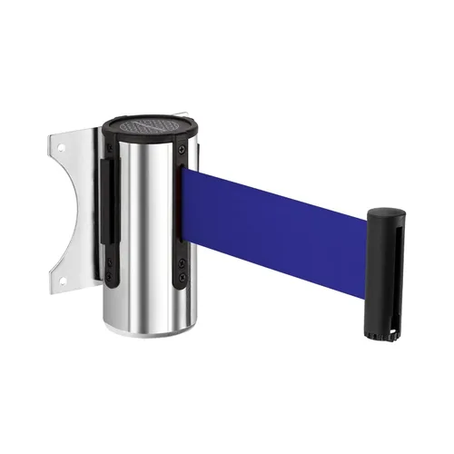 Miniatura 21 de DuraSteel Barrera retráctil para cinturón de control de multitudes de montaje en pared, cinturón de barrera retráctil negro de 9.2 pies, barreras