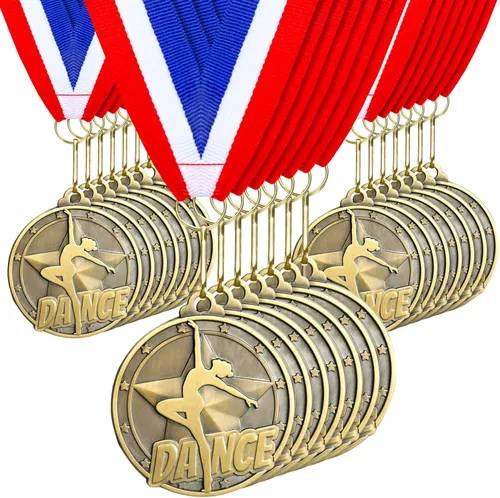 Miniatura 9 de Quelay 30 piezas Medallas de premio de 2" al por mayor, medallas ganadoras de oro con cintas para el cuello, medallas de trofeo de metal, premio