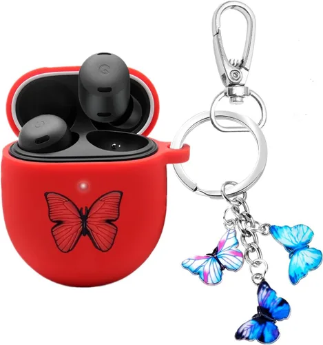 Miniatura 8 de Funda para Google Pixel Buds Pro 2022, bonita funda de silicona suave con diseño de mariposa de dibujos animados, funda de carga Pro