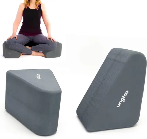 Ungloo Cuñas de bloque de yoga de apoyo para meditación sentada: eleva las rodillas, reduce la presión de la cadera y mejora la postura de las Gris