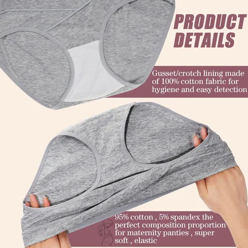 Miniatura 4 de Cindeer Ropa interior de maternidad de algodón para embarazo, 6 piezas, ropa interior posparto