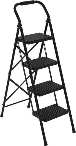 Miniatura 12 de Taburete para Adultos, Escalera de 2 Escalones Plegable 330lbs Antideslizante, Taburete Plegable Ergonómico de 2 Escalones de Acero con Pedal Ancho