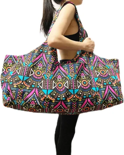 Aozora Bolsa para esterilla de yoga grande con bolsillos para tapetes con bolsillos de almacenamiento multifuncionales, ligera y duradera Indian