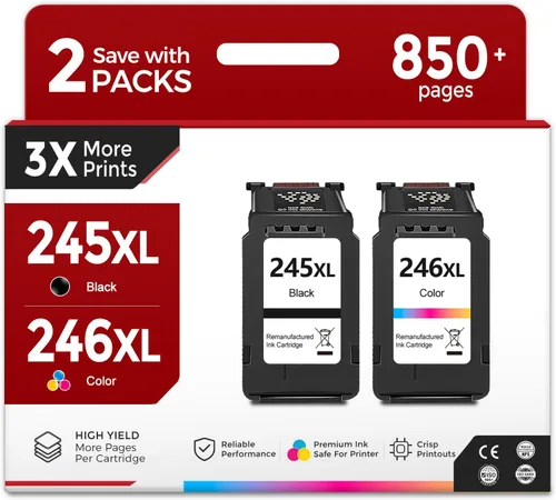 Cartucho de tinta ecológico de repuesto para Canon 245XL 246XL Negro y Color Combo 2 Pack 245 246 PG-245 CL-246 XL para impresoras PIXMA TR4520