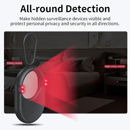 Miniatura 2 de [Actualizado 2026] Detector de cámara oculta, buscador profesional anti espía para viajes de hotel y seguridad en Airbnb, modo dual infrarrojo ultra
