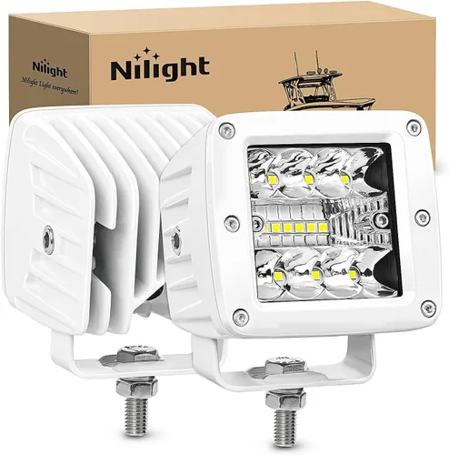 Miniatura 14 de Nilight 2 cubos LED de 3 pulgadas y 42 W mejorados, combo de inundación de puntos, luces antiniebla todoterreno de conducción cuadrada de 12 V, 5