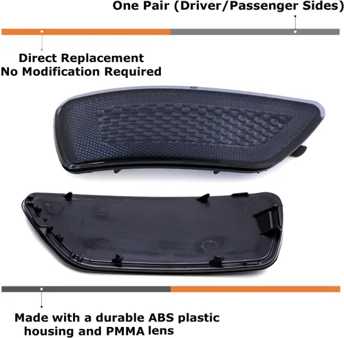 Miniatura 2 de iJDMTOY Lentes de reflector de parachoques trasero de lente ahumada Compatible con Jeep 2011-2020 Grand Cherokee WK2, Compass y Dodge Journey