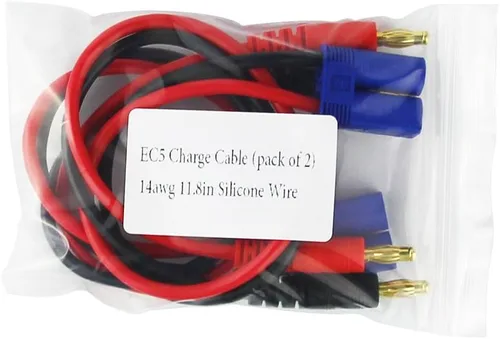 Miniatura 6 de 2 unids EC5 Macho Conector Enchufe 0.157 in Banana Plugs Cargador de Batería Cable Cable de Silicona 11.8 in 11.8 pulgadas (Paquete de 2)