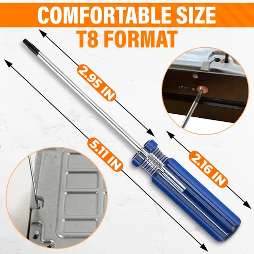 Miniatura 2 de Paquete de 2 destornilladores Torx T8 – Bueno para trabajos de reparación, bricolaje, electrónica y controladores Destornillador Torx T8 de acero