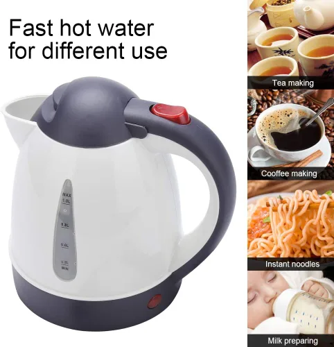 Miniatura 5 de Hervidor eléctrico portátil de 33.8 fl oz 12 V de viaje para coche, camión, hervidor de agua, botella para té y café