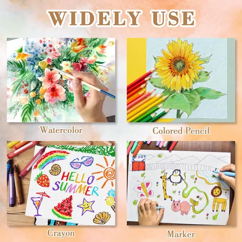 Miniatura 6 de 100 PIEZAS 4x6 Papel de Acuarela a Granel, 140 lb/300 g Papel Grueso Prensado en Frío para Niños y Adultos, Papel de Arte Blanco para Dibujo