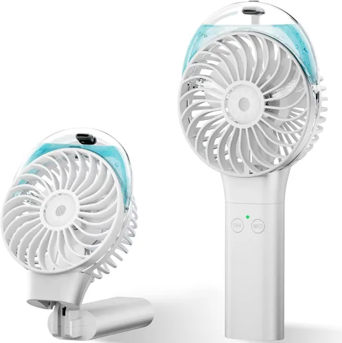 Miniatura 8 de PANERGY Ventilador de mano con enfriador de hielo, mini ventilador portátil recargable, refrigeración de 18 horas, velocidad ajustable de 0 a 100