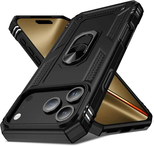 Miniatura 31 de 17 Pro - Funda de teléfono para hombre con anillo de soporte, armadura resistente de grado militar para iPhone 17 Pro, funda a prueba de golpes, Azul
