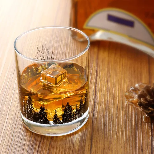 Miniatura 2 de TOOWELL Juego de 2 vasos de whisky, regalos de jubilación para hombres y mujeres, 11 onzas, vidrio de bourbon antiguo hecho a mano, regalos