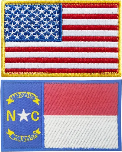 Miniatura 35 de stidsds Paquete de 2 parches de bandera estadounidense de Chicago de Estados Unidos, parches bordados, banderas de Estados Unidos, parche táctico