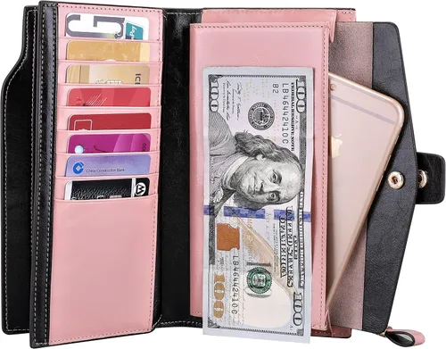 Miniatura 3 de Itslife cartera de cuero para mujer, 3rosa, Classic