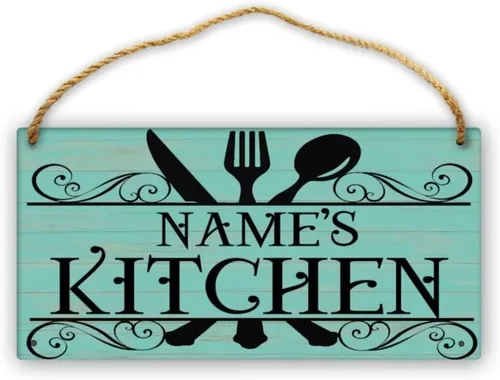 Miniatura 18 de Letrero de cocina de madera personalizado con sazonado con amor, accesorios de cocina, decoración de pared, regalos