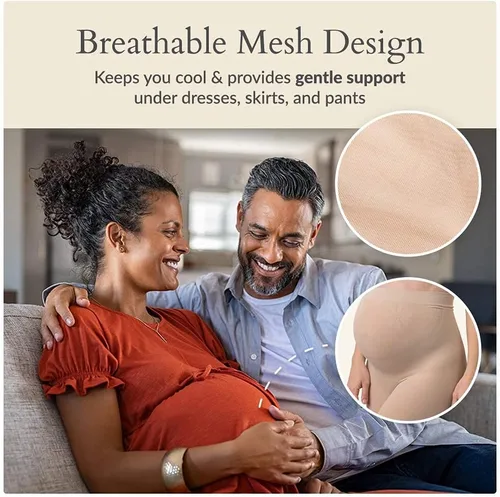 Miniatura 5 de Faja moldeadora de maternidad, sobre bache, muslo medio, soporte sin costuras, ropa interior para embarazo, fabricada en Estados Unidos, Pettipant