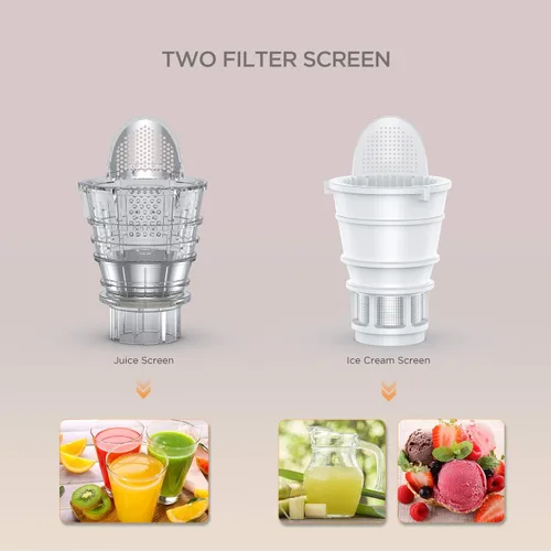 Miniatura 9 de Iurrek E3C - Extractor de jugo, exprimidor lento con función inversa, motor antigoteo y silencioso, tornillos de cerámica sin BPA, para frutas