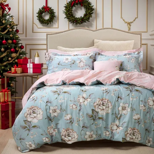Miniatura 27 de FADFAY Juego de funda de edredón con estampado floral de roseta, juego de ropa de cama de encaje con volantes para niñas, 3 piezas, tamaño individual