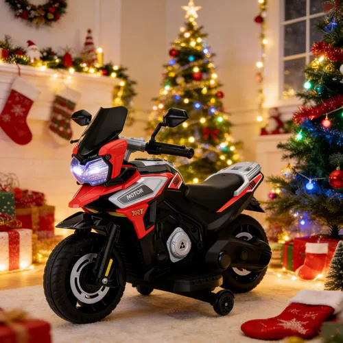 Miniatura 7 de TOBBI - Motocicleta para niños, eléctrica, estilo motocross, bicicleta para niños pequeños con ruedas de entrenamiento, juguetes de 12V, batería