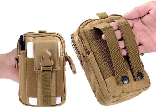 Miniatura 4 de Deporte al aire libre Hombres Mujeres Riñonera Bolsa de cinturón Bolsa de bicicleta Bolsa táctica Caza Muslo Bolsa Nylon Teléfono Cartera (Negro)