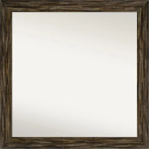 Miniatura 271 de Amanti Art Espejo de baño marrón para sobre el fregadero, 25 x 25 pulgadas, hecho a medida, espejo de tocador cuadrado marrón medio, marco de madera