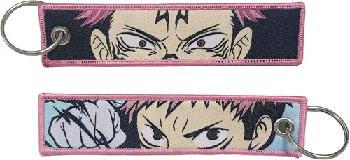 Miniatura 20 de 1 Pack Anime Etiqueta de Llavero Jet Etiqueta de Llavero Dibujos Animados Bordados con Llavero para Motocicletas Accesorios de Coche