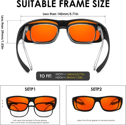 Miniatura 6 de FEISEDY Fitover B1228 - Lentes de luz azul para juegos de computadora para dormir mejor, antirreflejos