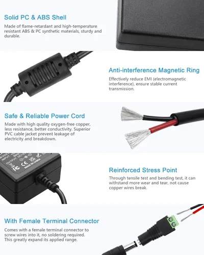 Miniatura 4 de ALITOVE Fuente de alimentación de 12 V CC 12 voltios 3A 36 W adaptador de corriente 100 ~ 240 V CA a CC 12 V convertidor 3Amp 2.5A 2A AC/DC