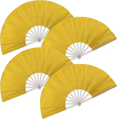 Miniatura 11 de 2 ventiladores plegables grandes de mano para hombres y mujeres, abanicos decorativos plegables, accesorios rave, utilizados para bailes, fiestas