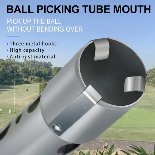 Miniatura 3 de Recogedor profesional de pelotas de golf, de aluminio duradero, tubo de liberación de tubo, herramienta de recogida de práctica de coleccionista, 39