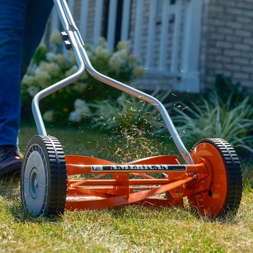 Miniatura 10 de American Lawn Mower Company 1204-14 Cortacésped de carrete de empuje de 4 hojas de 14 pulgadas, color rojo